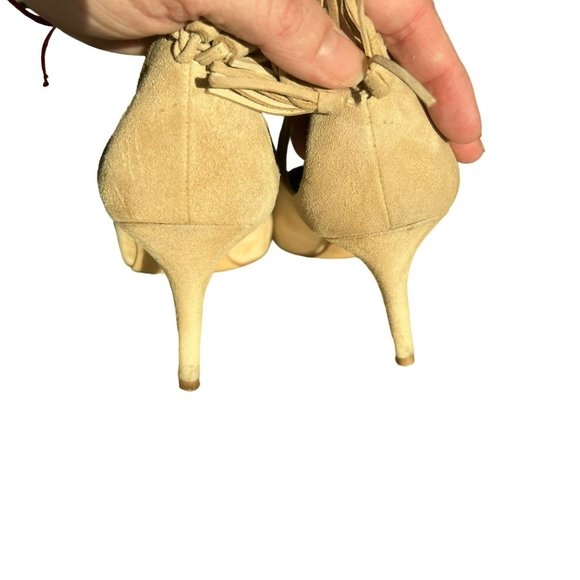 Marc Fisher Classic Suede Pointed Toe Fringe Tie Back Pumps Women's Size 8.5 - Picture 7 of 9